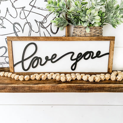 Love You Laser Cut Wood Sign