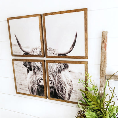 Highland Cow Multi Panel Wood Sign