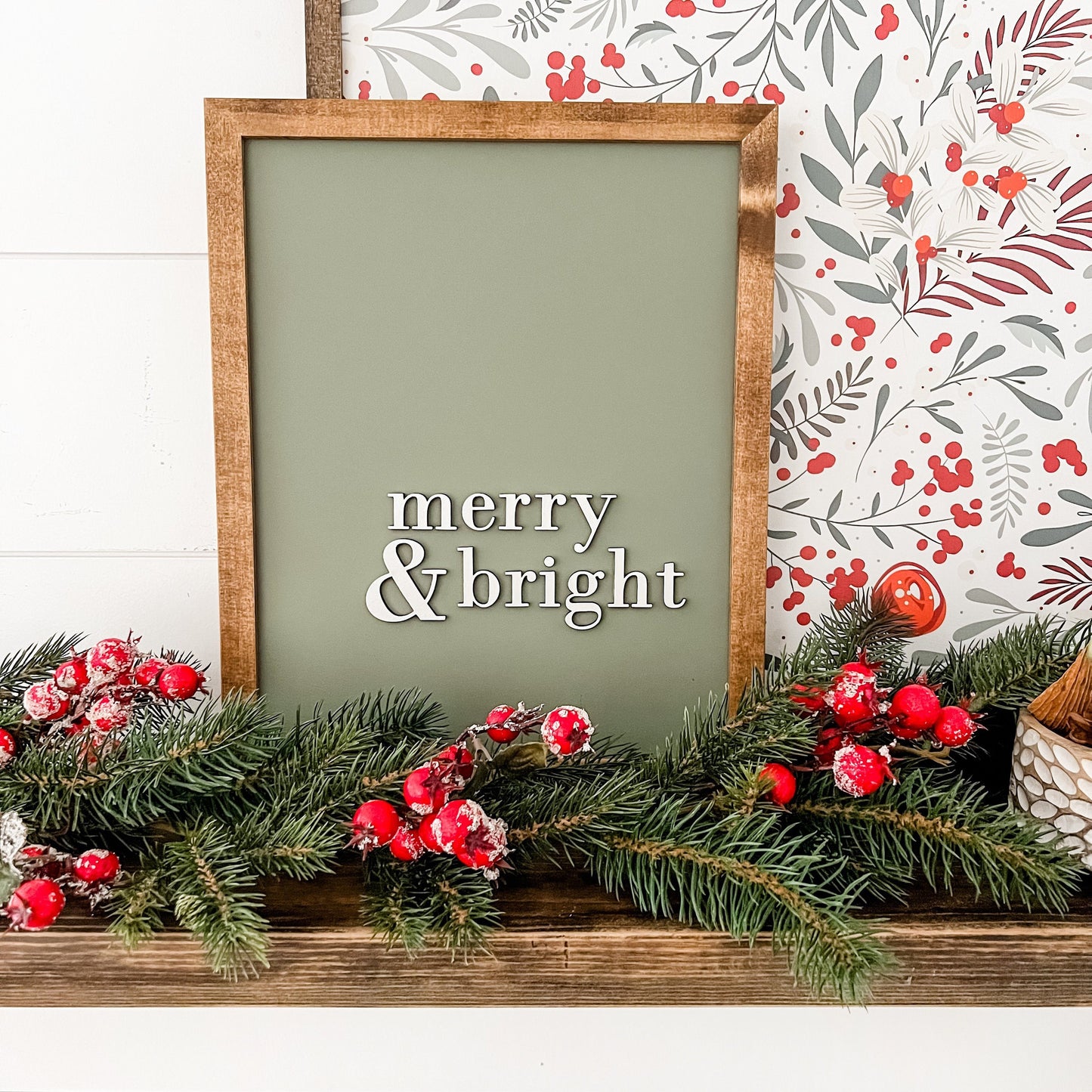 Merry & Bright Christmas Sign