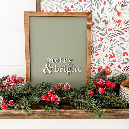 Merry & Bright Christmas Sign