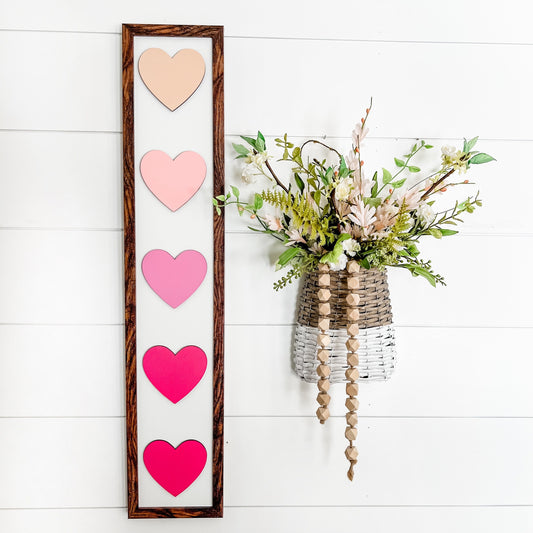 Vertical Laser Cut Heart Sign