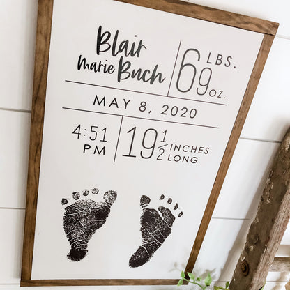 Personalized Nursery Sign Foot Image