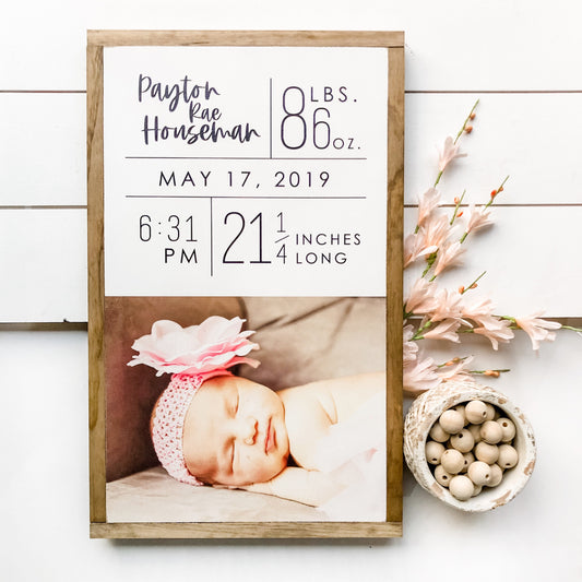 Custom Photo Nursery Sign