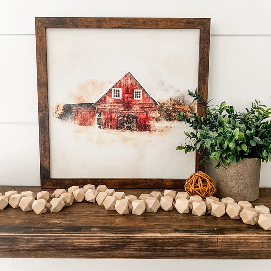 Red Barn Farmhouse Wood Sign