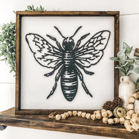 Laser Cut Bee Wood Sign