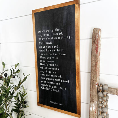 Pray About Everything Bible Verse Sign