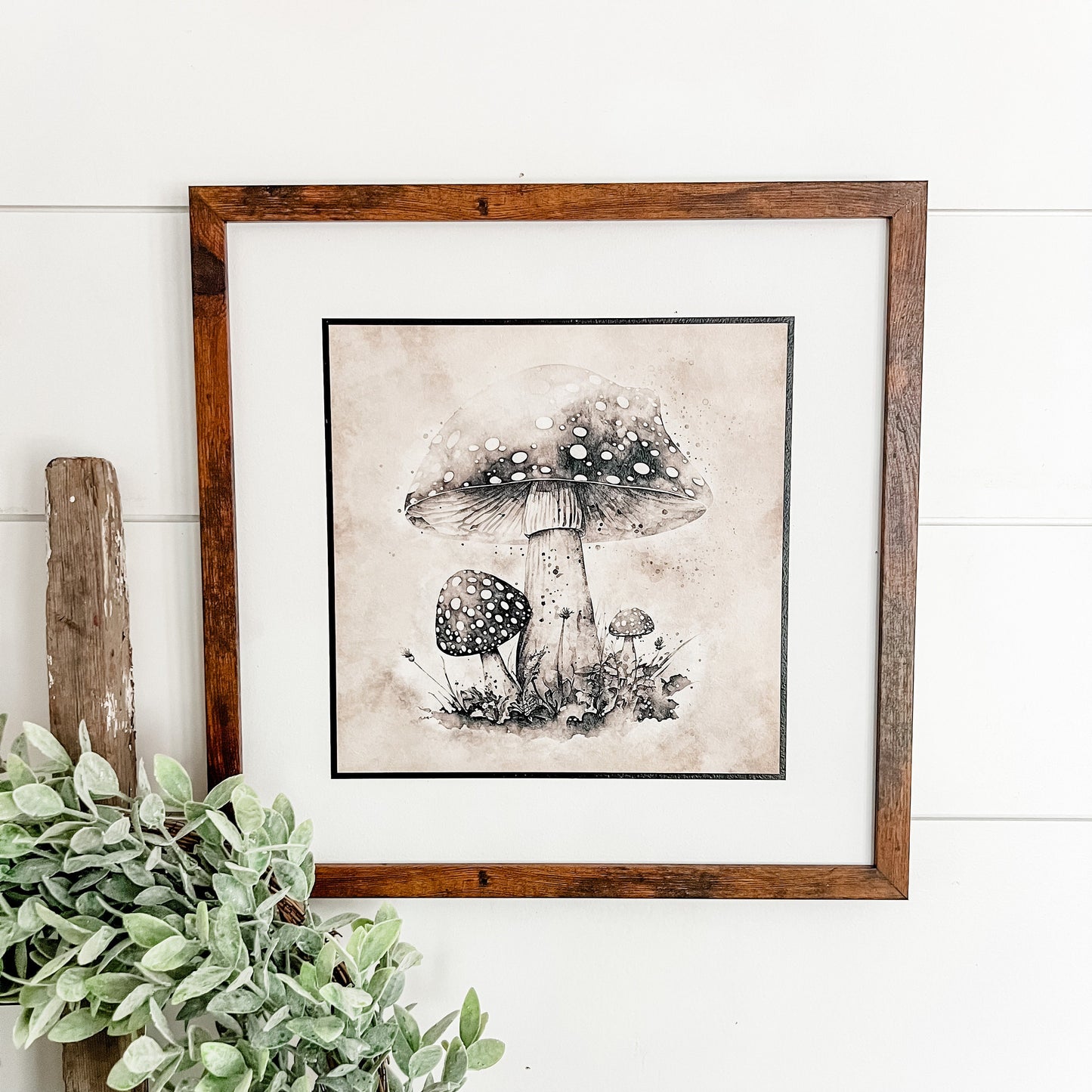 Vintage Mushroom Wall Art Wood Sign
