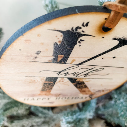 Happy Holidays Personalized Christmas Ornament