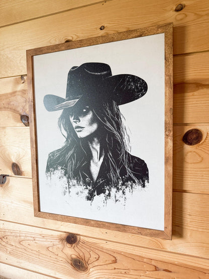 Neutral Cowgirl Art Print