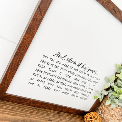 And Then It Happens Inspirational Quote Sign