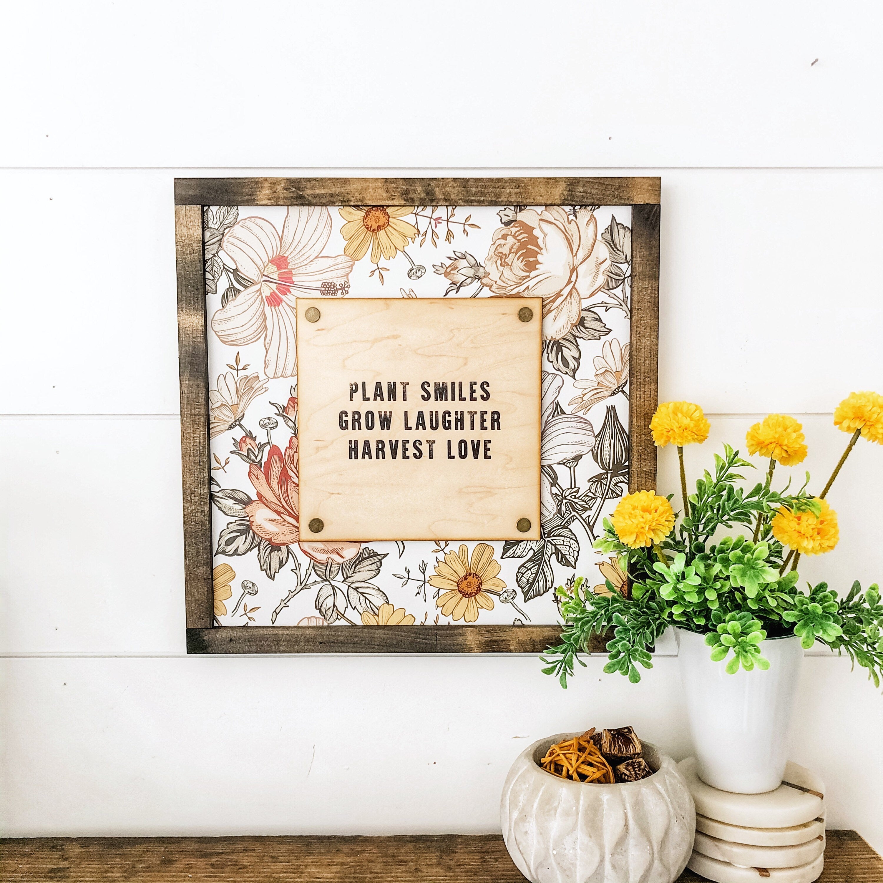 Plant Smiles, Grow Laughter, Harvest Love Wood Sign – WillowBee Signs