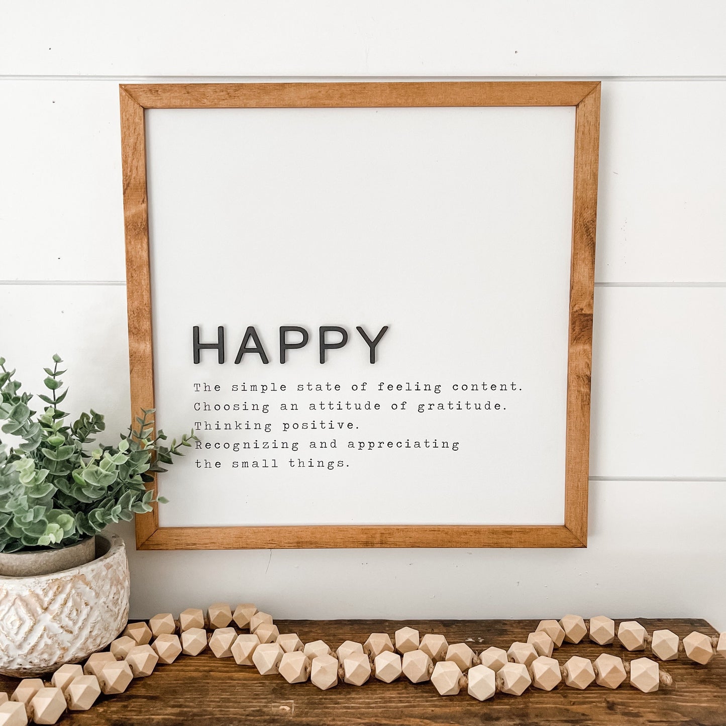 Happy Definition Wood Sign