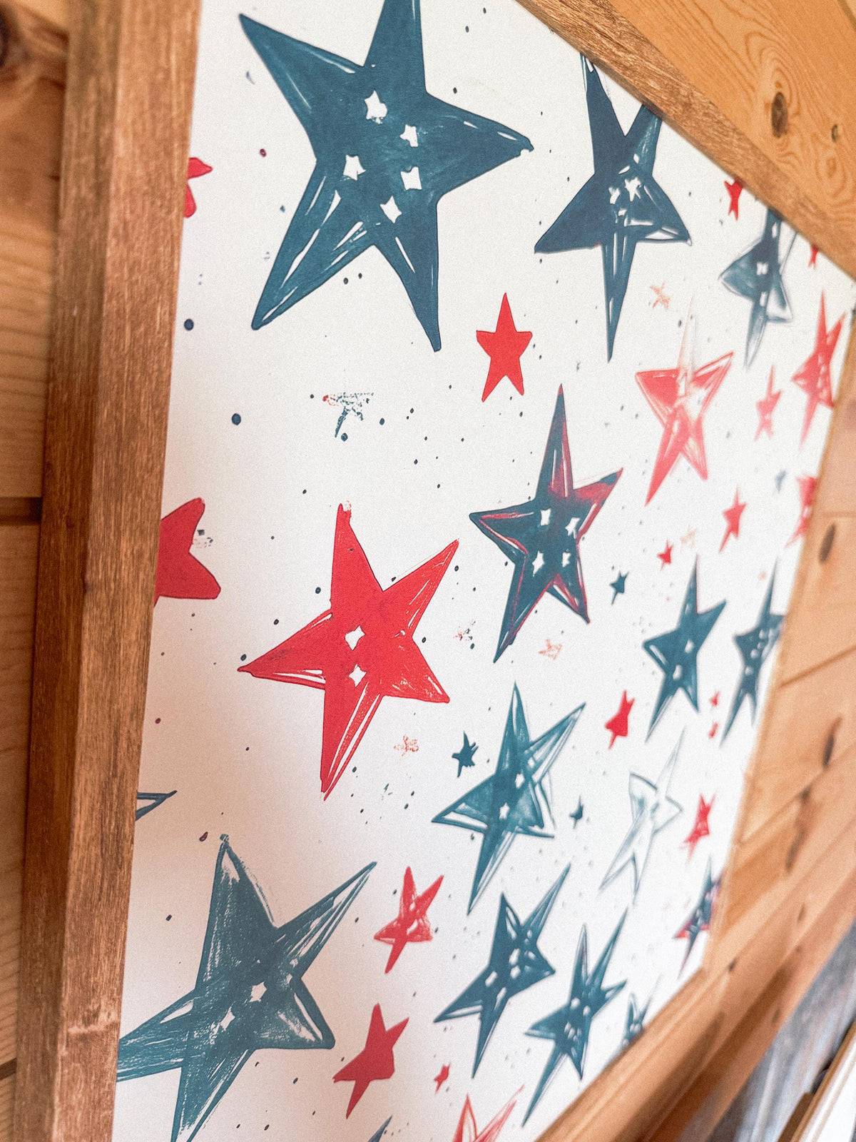 Red, White and Blue Stars Layering Sign