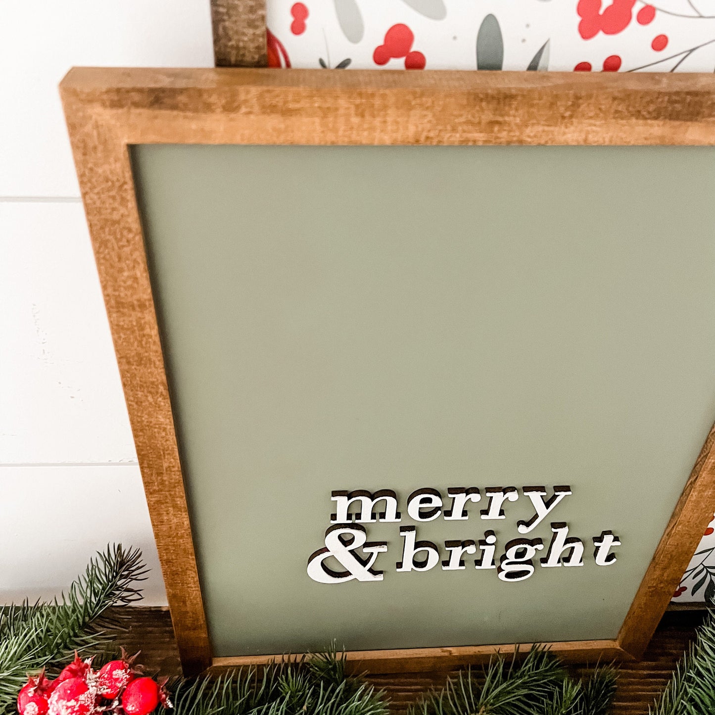 Merry & Bright Christmas Sign