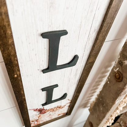 Skinny Fall Laser Cut Wood Sign with Floral