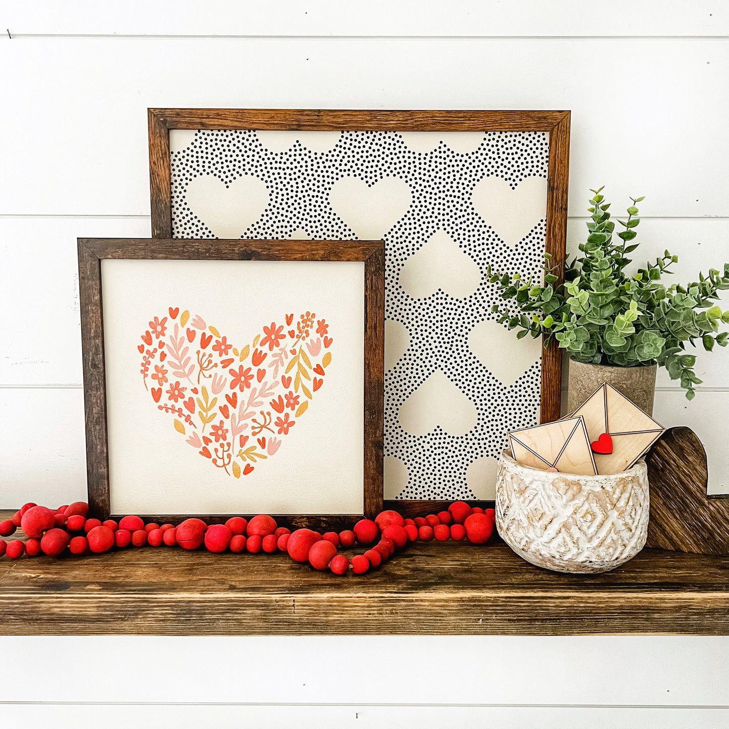 Flower Heart Wood Sign