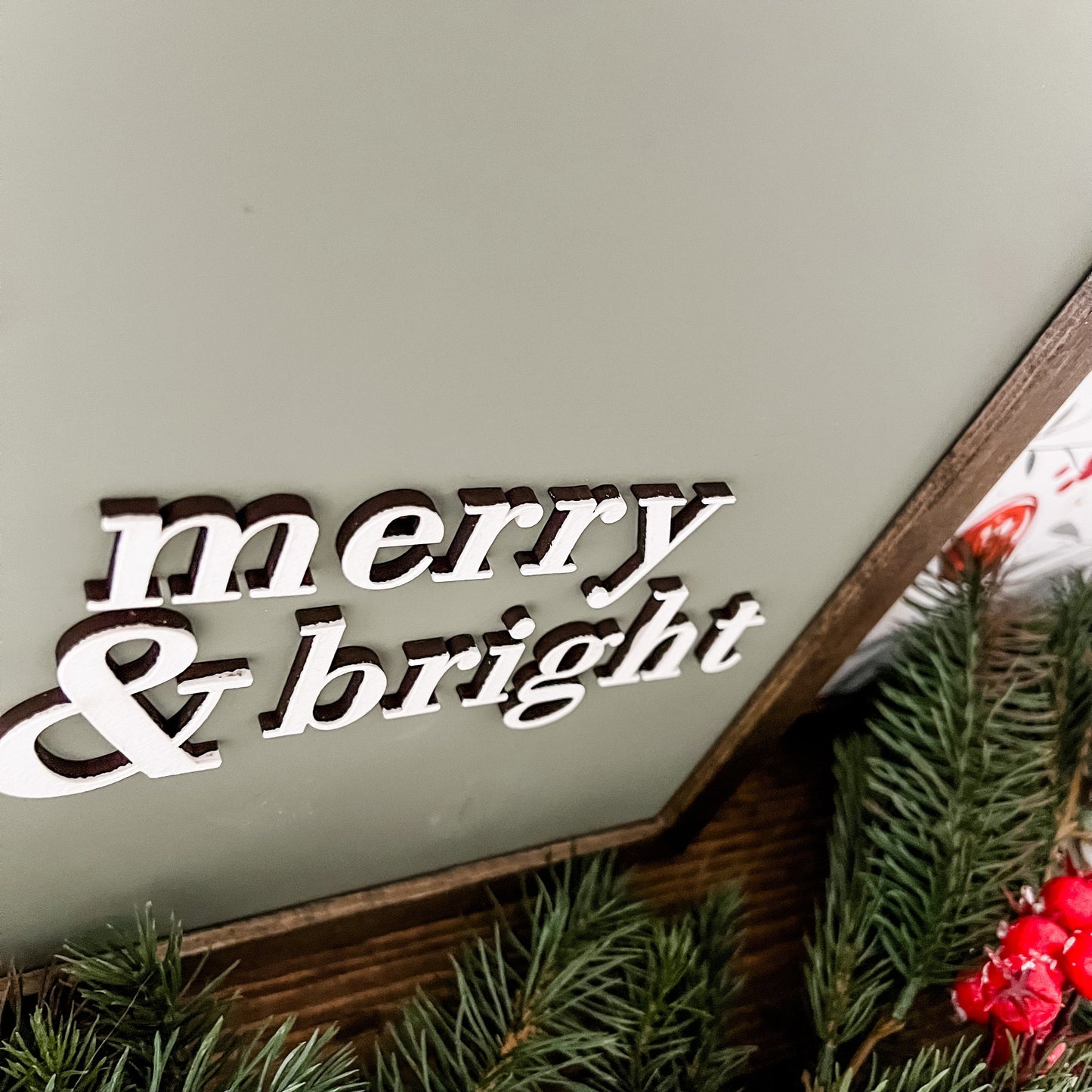 Merry & Bright Christmas Sign