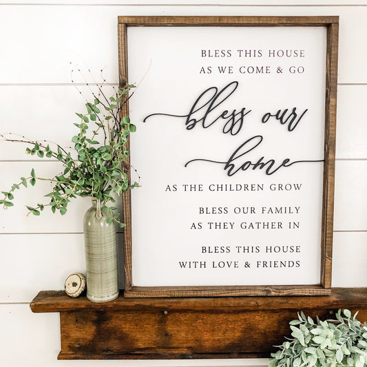 Bless Our Home Wood Sign