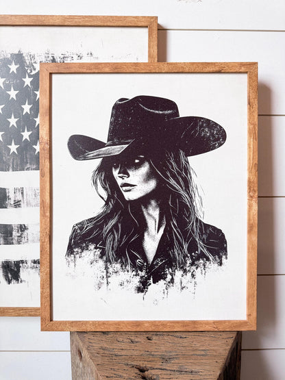 Neutral Cowgirl Art Print