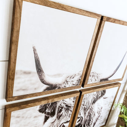 Highland Cow Multi Panel Wood Sign