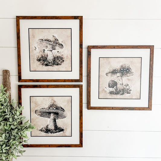Vintage Mushroom Wall Art Wood Sign