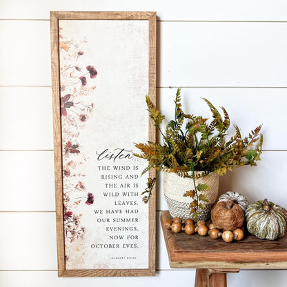 October Eves Fall Quote Wood Sign