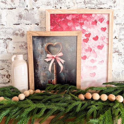 Gold Key-Pink Bow Valentines Day Sign