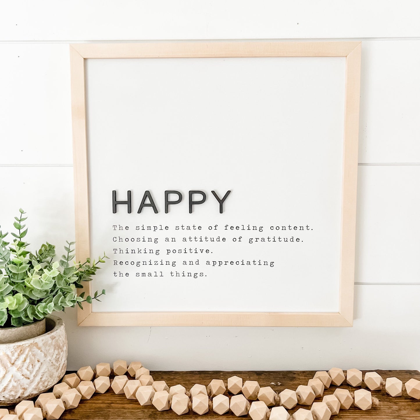 Happy Definition Wood Sign