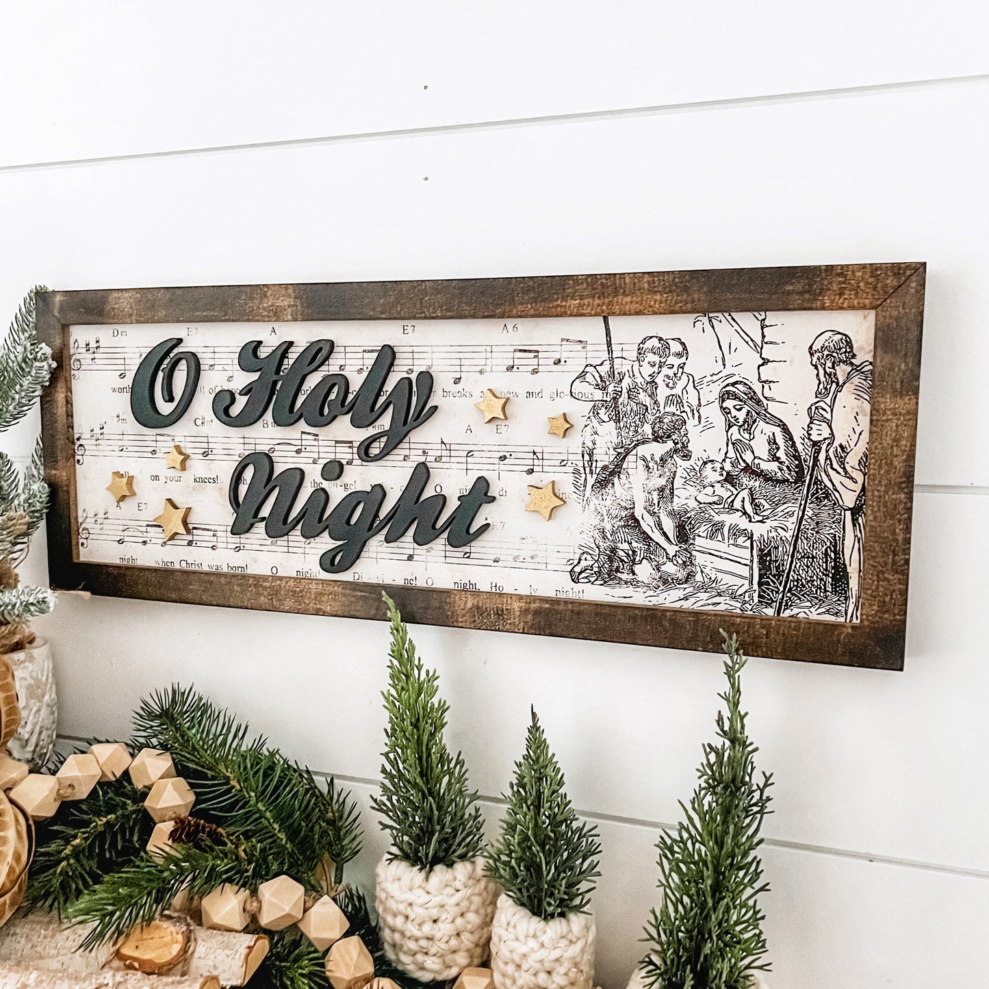 O Holy Night Christmas Nativity Sign