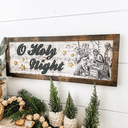 O Holy Night Christmas Nativity Sign
