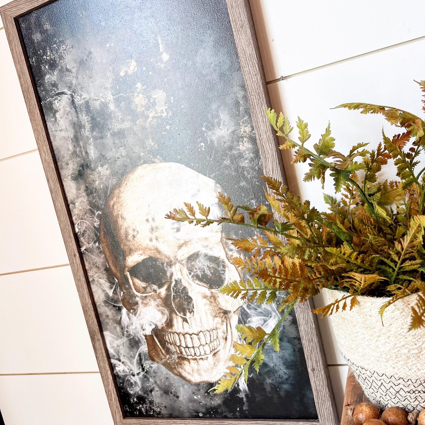 Halloween Skull Wood Sign