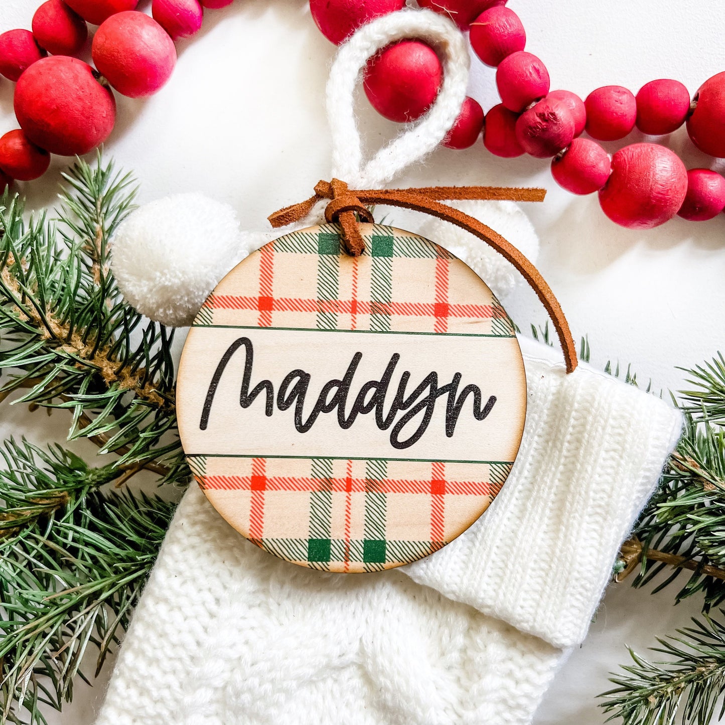 Round Christmas Stocking Tags