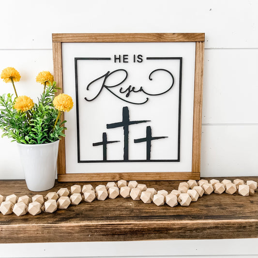 He Is Risen Laser Cut Sign
