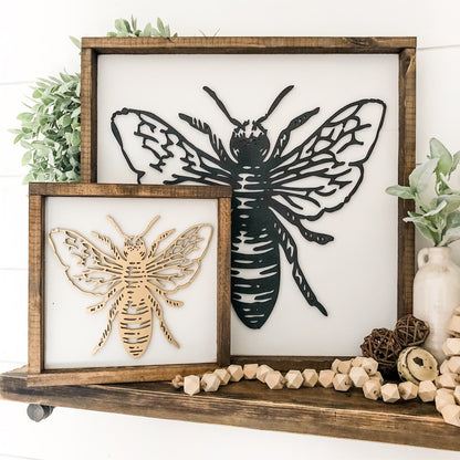 Laser Cut Bee Wood Sign