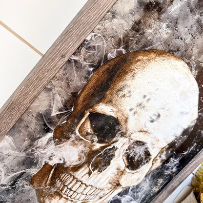 Halloween Skull Wood Sign