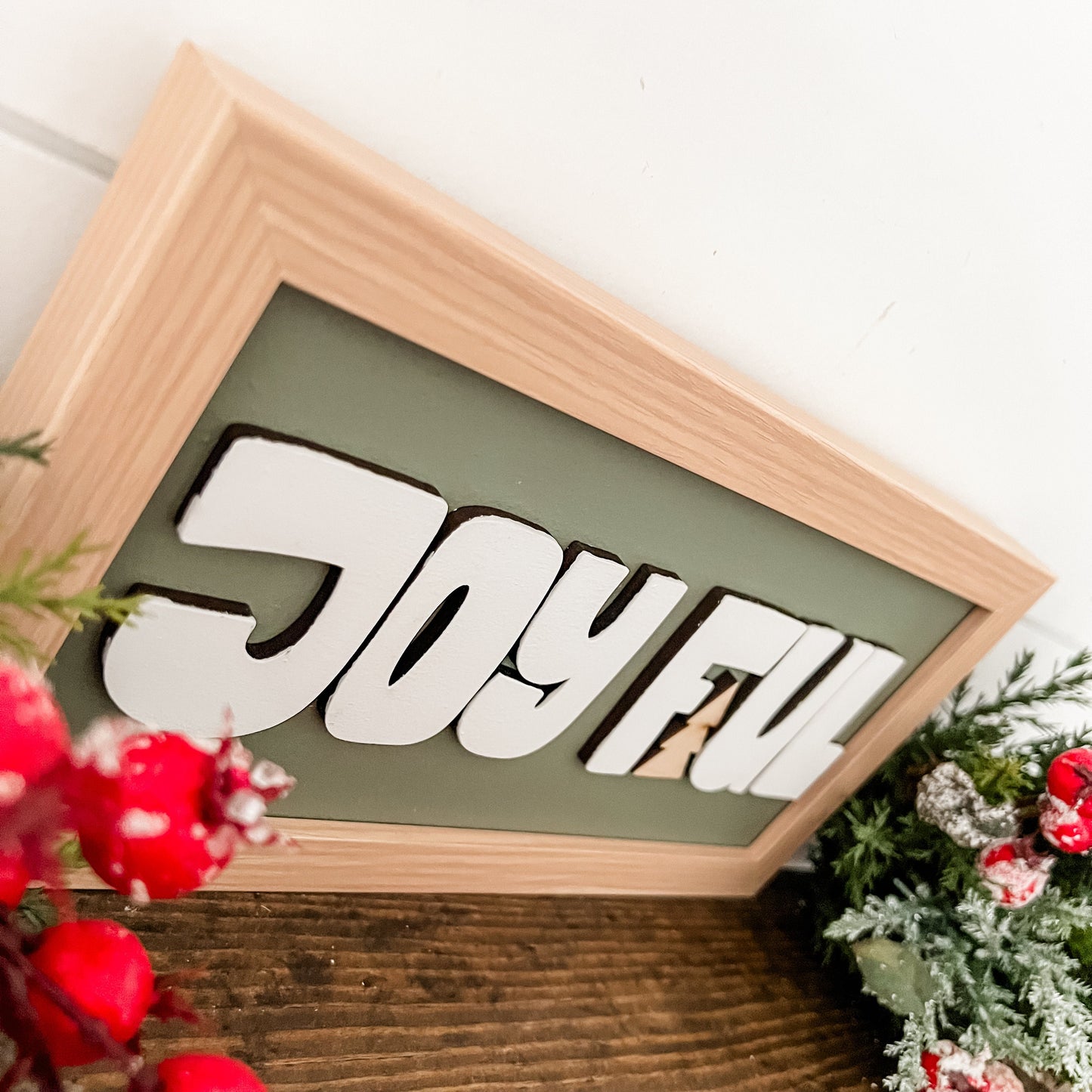 Joyful Laser Cut Christmas Sign