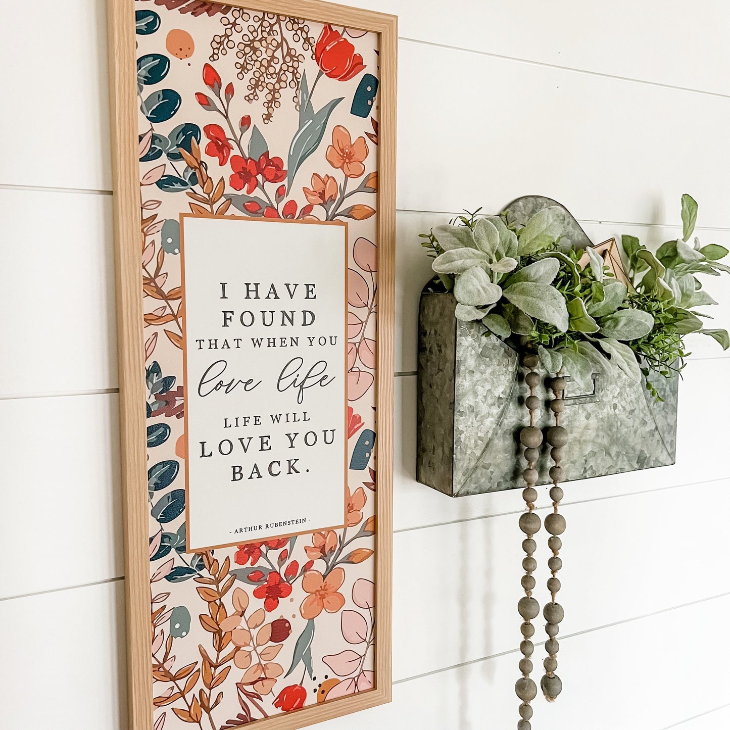 Love Life Inspirational Quote Wood Sign