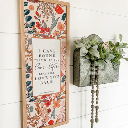 Love Life Inspirational Quote Wood Sign