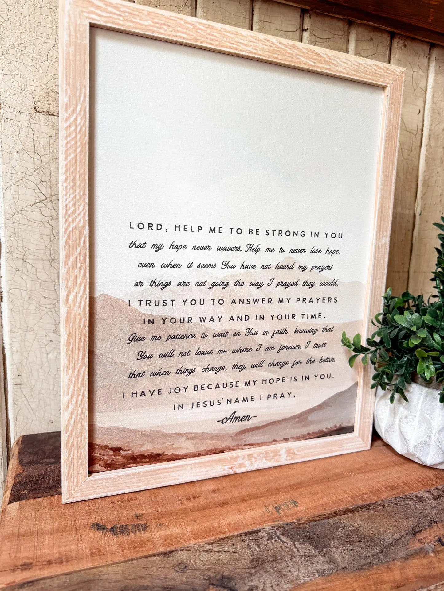 Patience & Hope Prayer Wood Sign