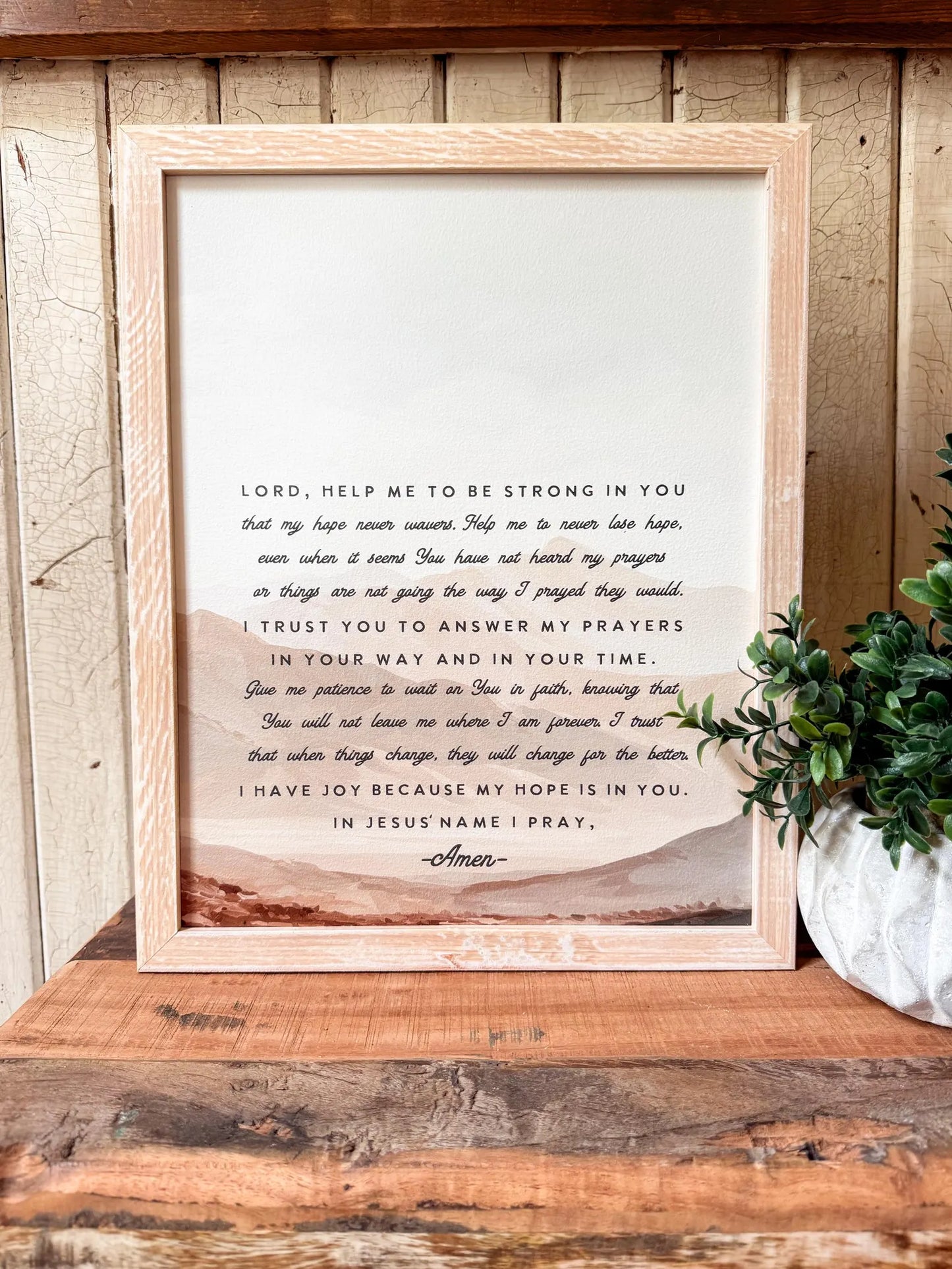 Patience & Hope Prayer Wood Sign
