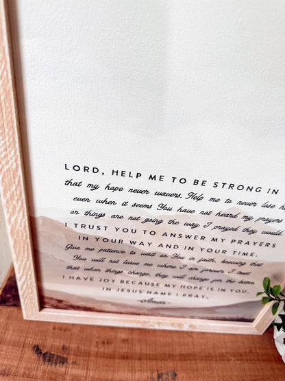 Patience & Hope Prayer Wood Sign