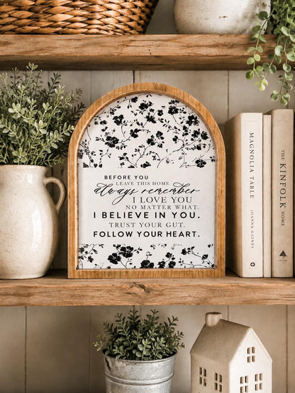 Before You Leave This Home Framed Arch Print