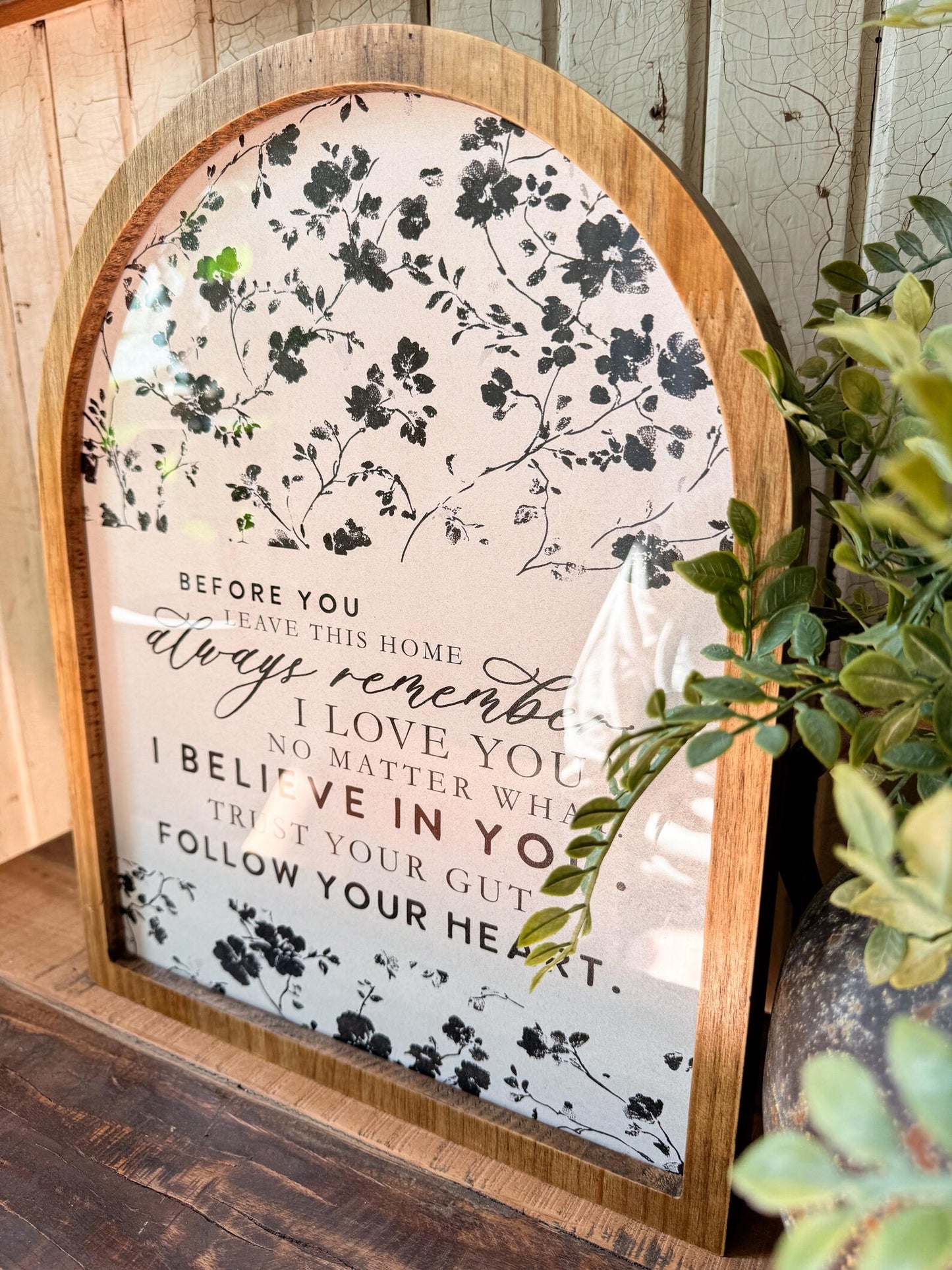 Before You Leave This Home Framed Arch Print