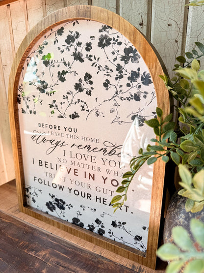 Before You Leave This Home Framed Arch Print