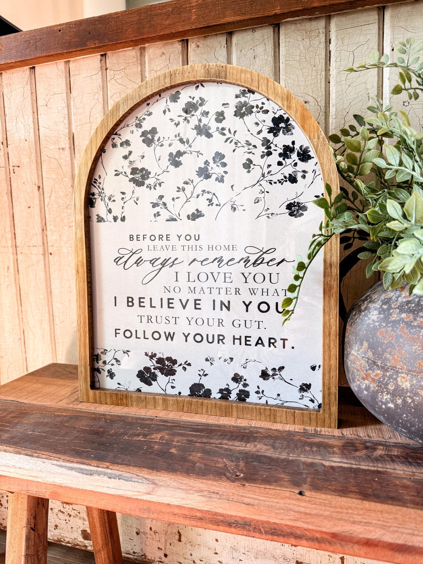 Before You Leave This Home Framed Arch Print