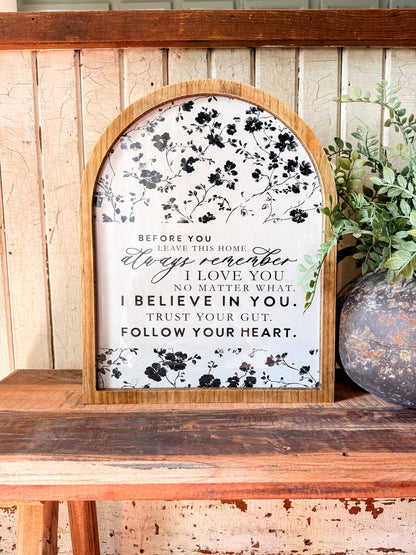 Before You Leave This Home Framed Arch Print