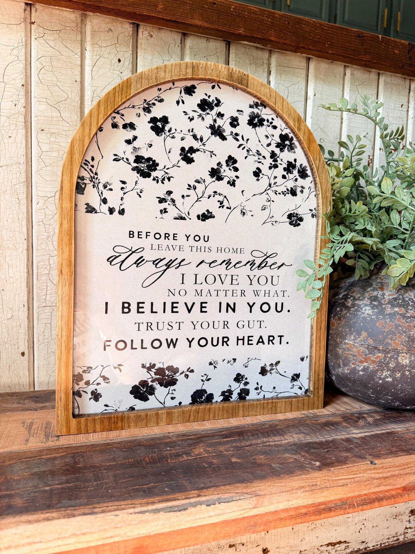 Before You Leave This Home Framed Arch Print