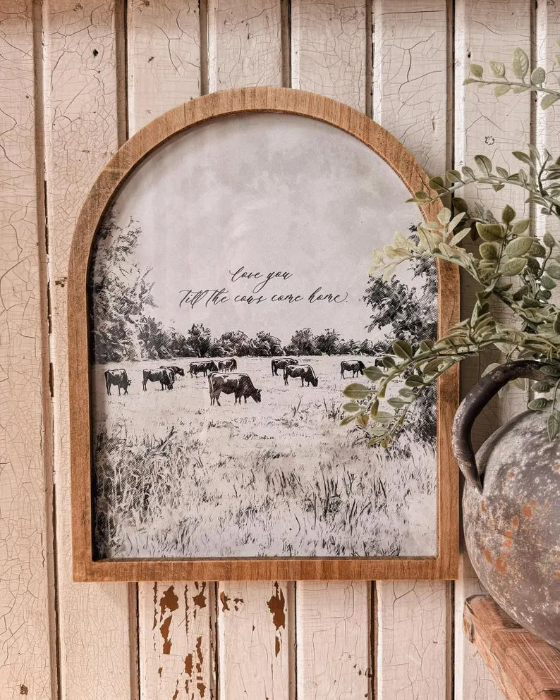 Love You Till The Cows Come Home Framed Arched Print
