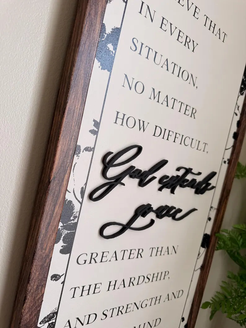 God Extends Grace Inspirational Quote Wood Sign