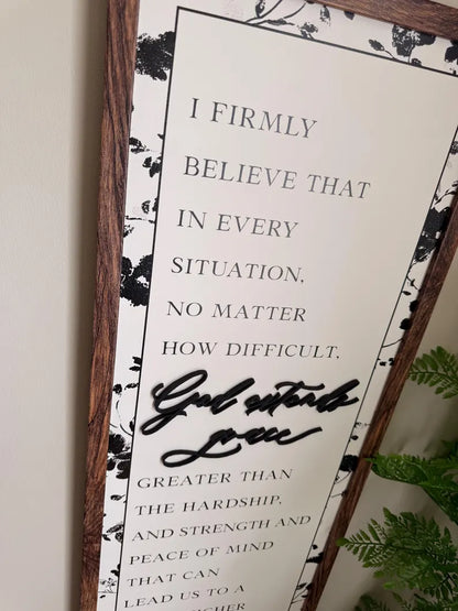 God Extends Grace Inspirational Quote Wood Sign